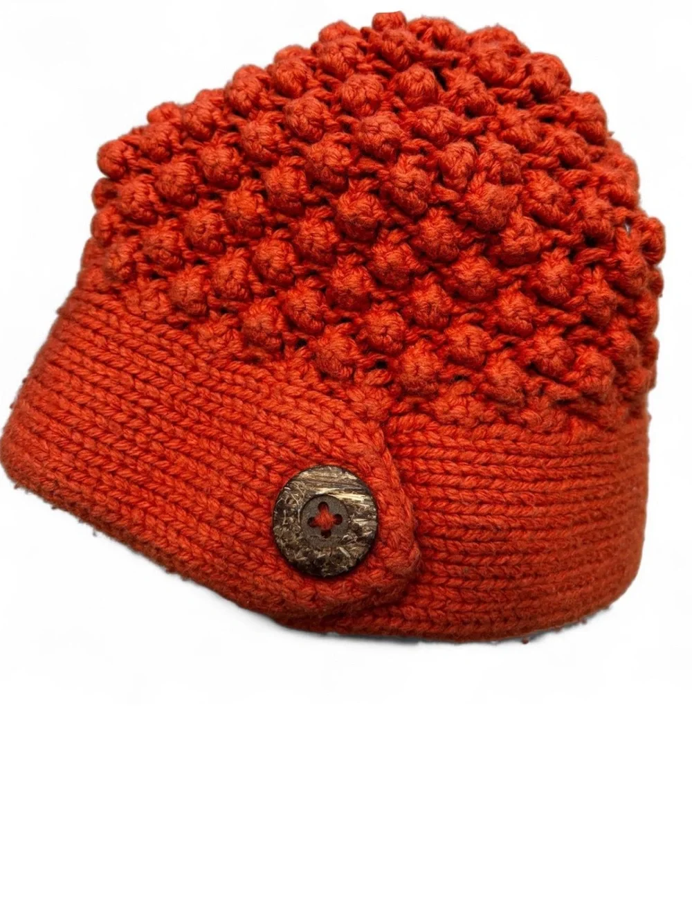 Abercrombie & Fitch Crochet Beanie Hat - Orange One Size